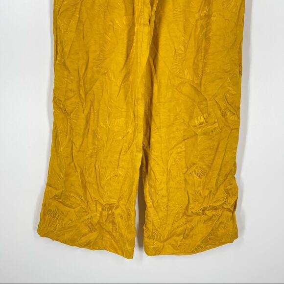 House of Harlow 1960 Revolve Gold Jacquard Floral Wide Leg Pants Button Fly XS - Picture 6 of 11